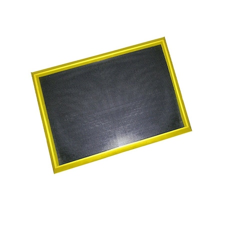 Crown Matting Technologies Rubber, 2" raised wall Thick, 32" W x 39" L, Black/Yellow BD 3239YB